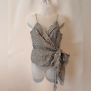 Maeve Striped Wrap Cami with Side Tie